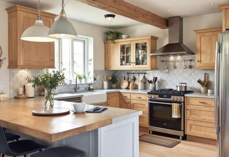 Moderniser une cuisine rustique en chêne : idées relooking