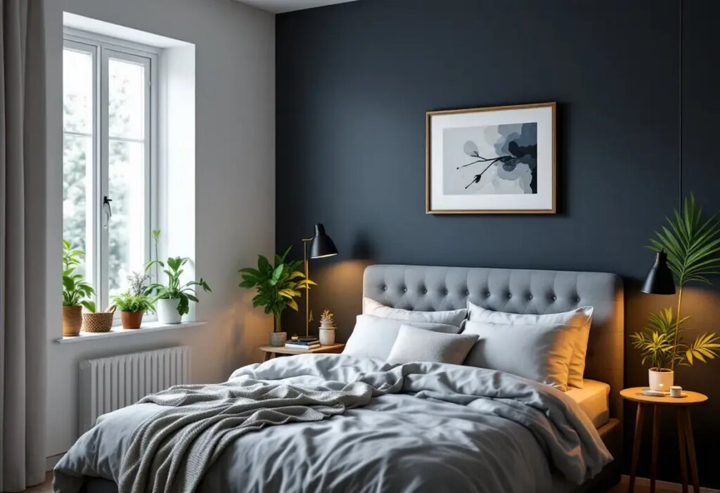 Quel mur peindre en foncé dans une chambre